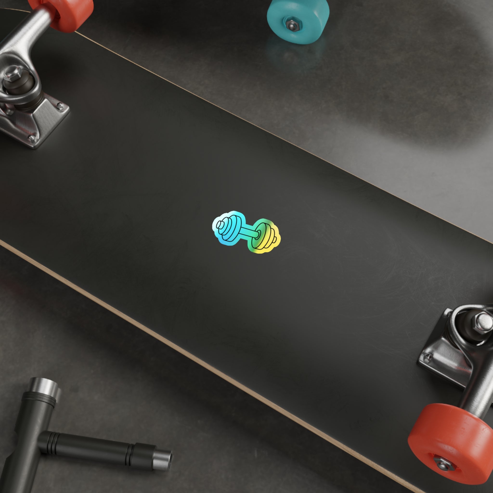 Holographic Dumbbell Die-Cut Fitness Sticker