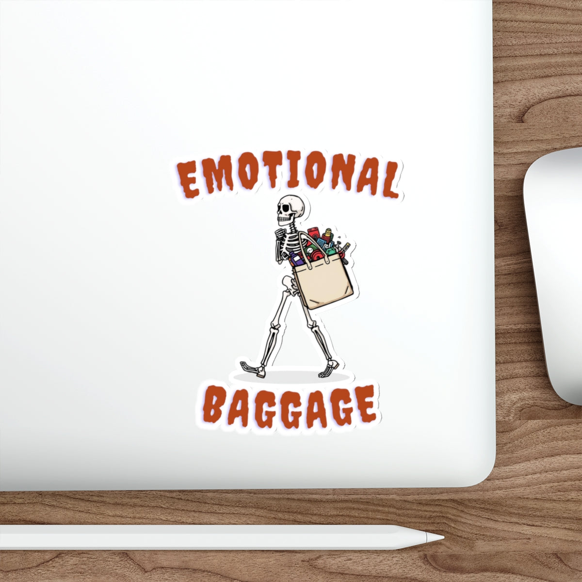 Emotional Baggage | Funny Skeleton Sticker