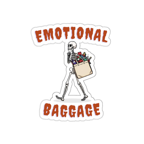 Emotional Baggage | Funny Skeleton Sticker