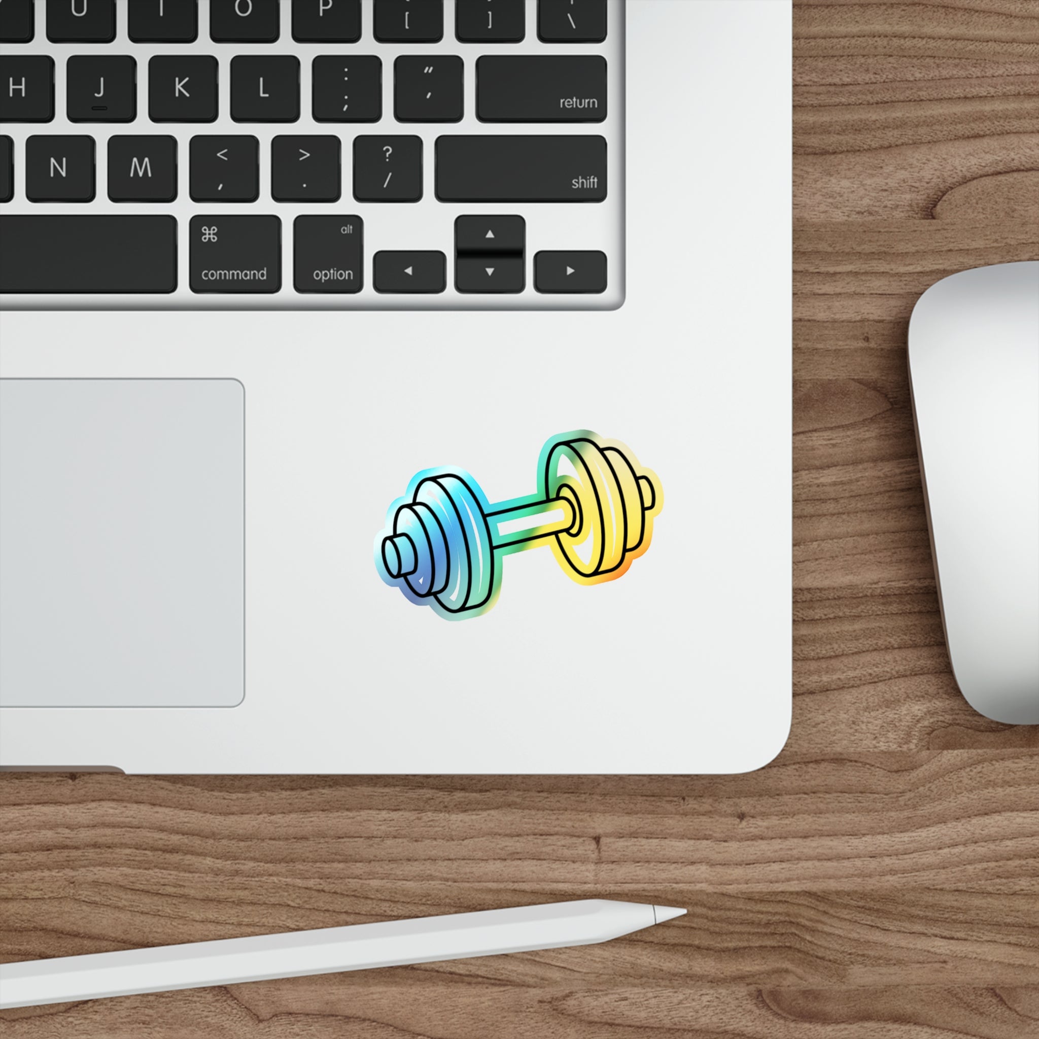 Holographic Dumbbell Die-Cut Fitness Sticker