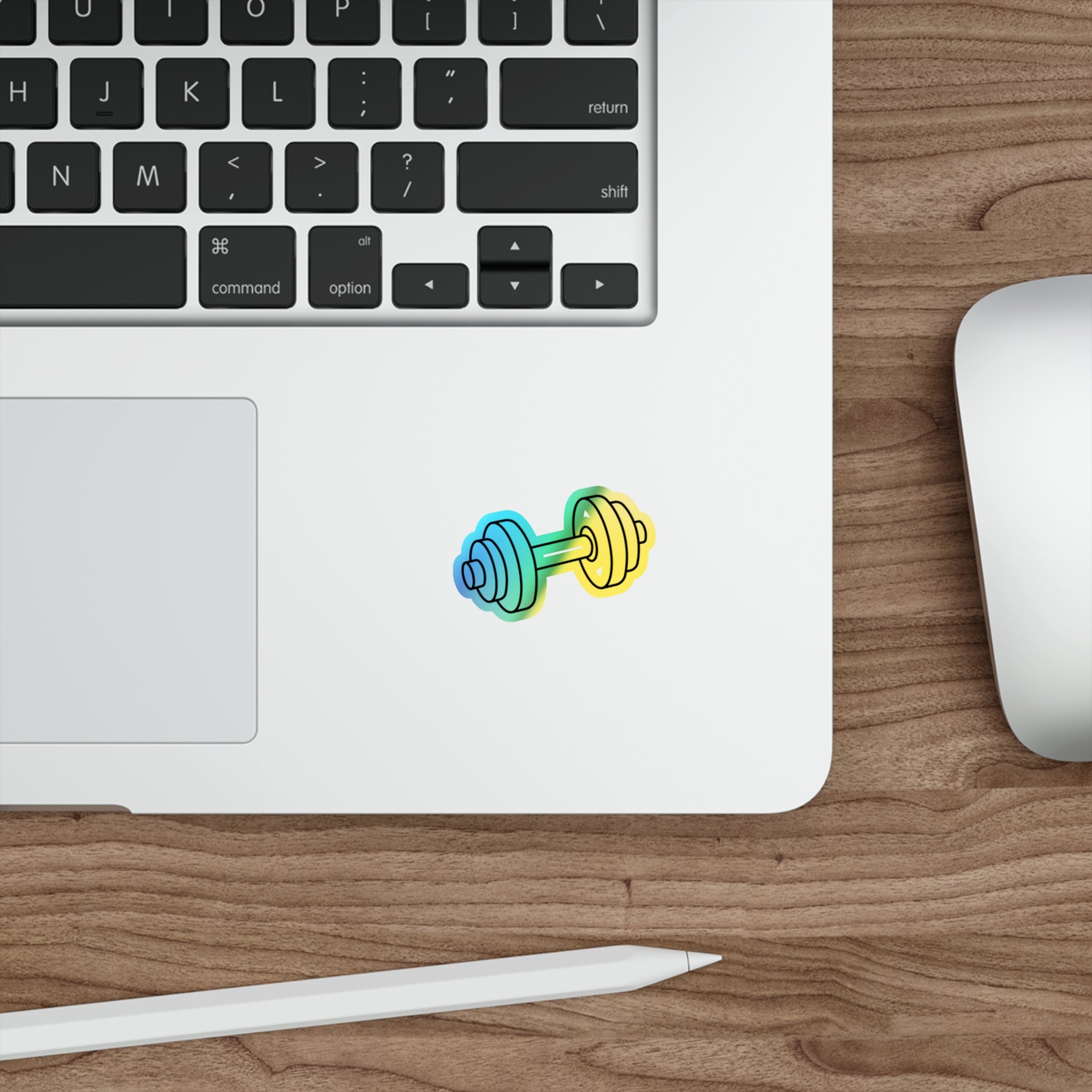 Holographic Dumbbell Die-Cut Fitness Sticker
