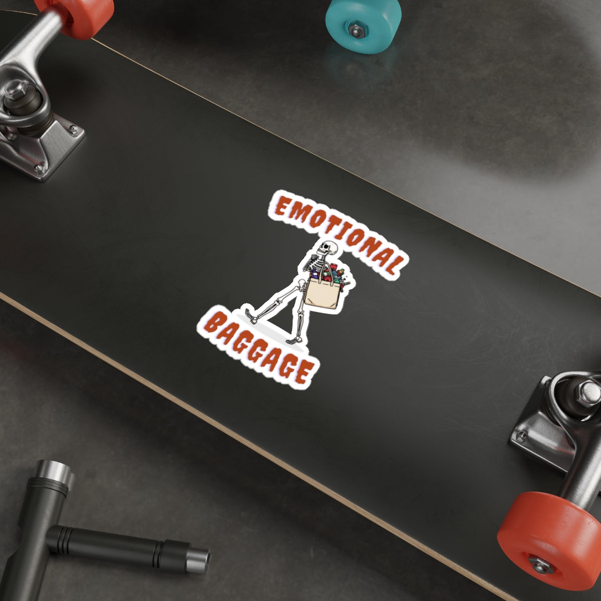 Emotional Baggage | Funny Skeleton Sticker