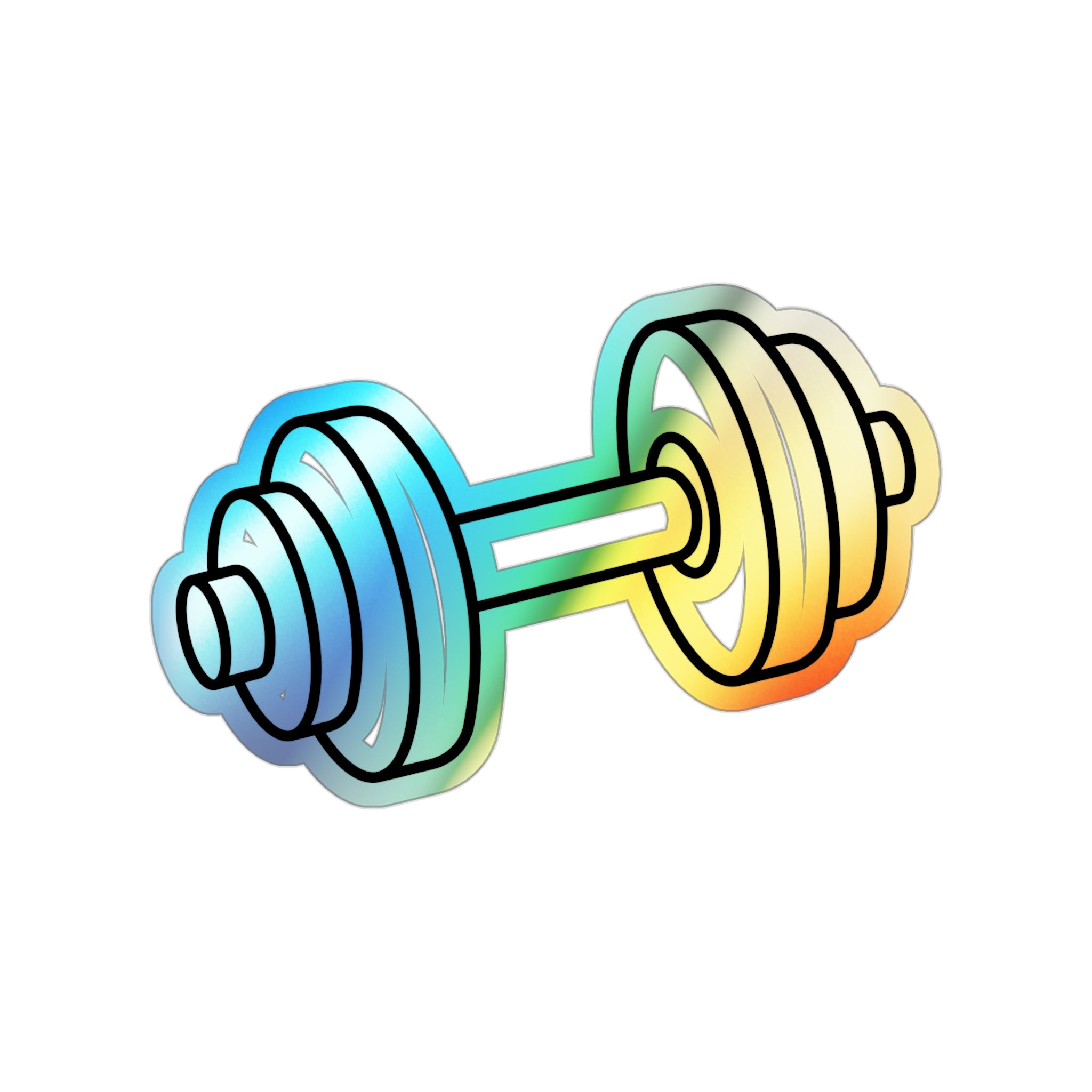 Holographic Dumbbell Die-Cut Fitness Sticker