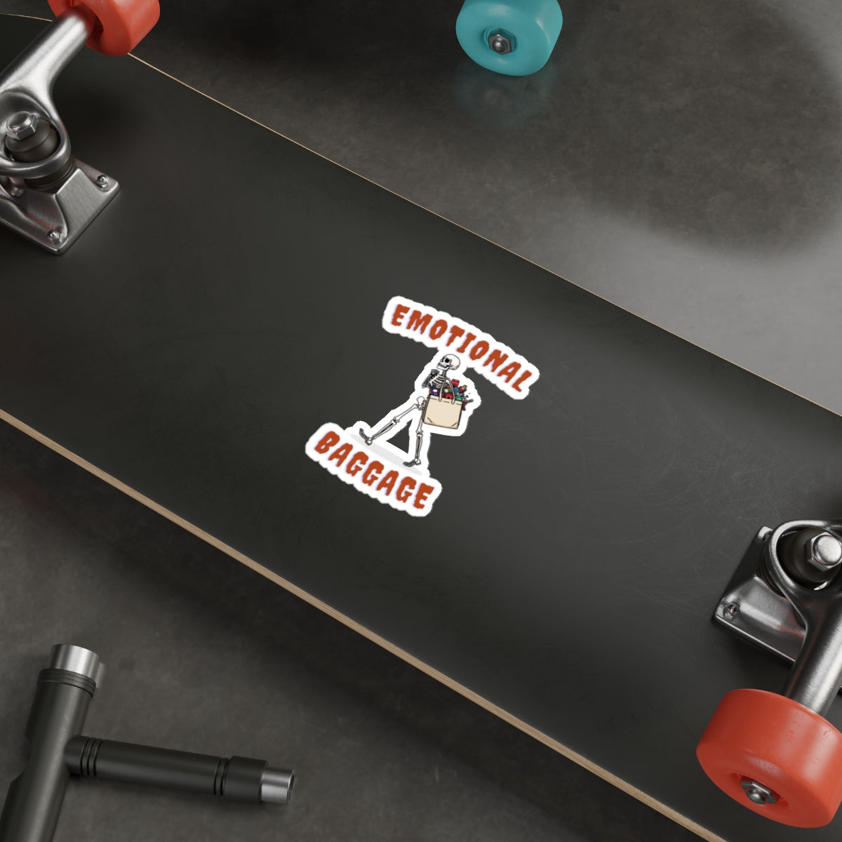 Emotional Baggage | Funny Skeleton Sticker