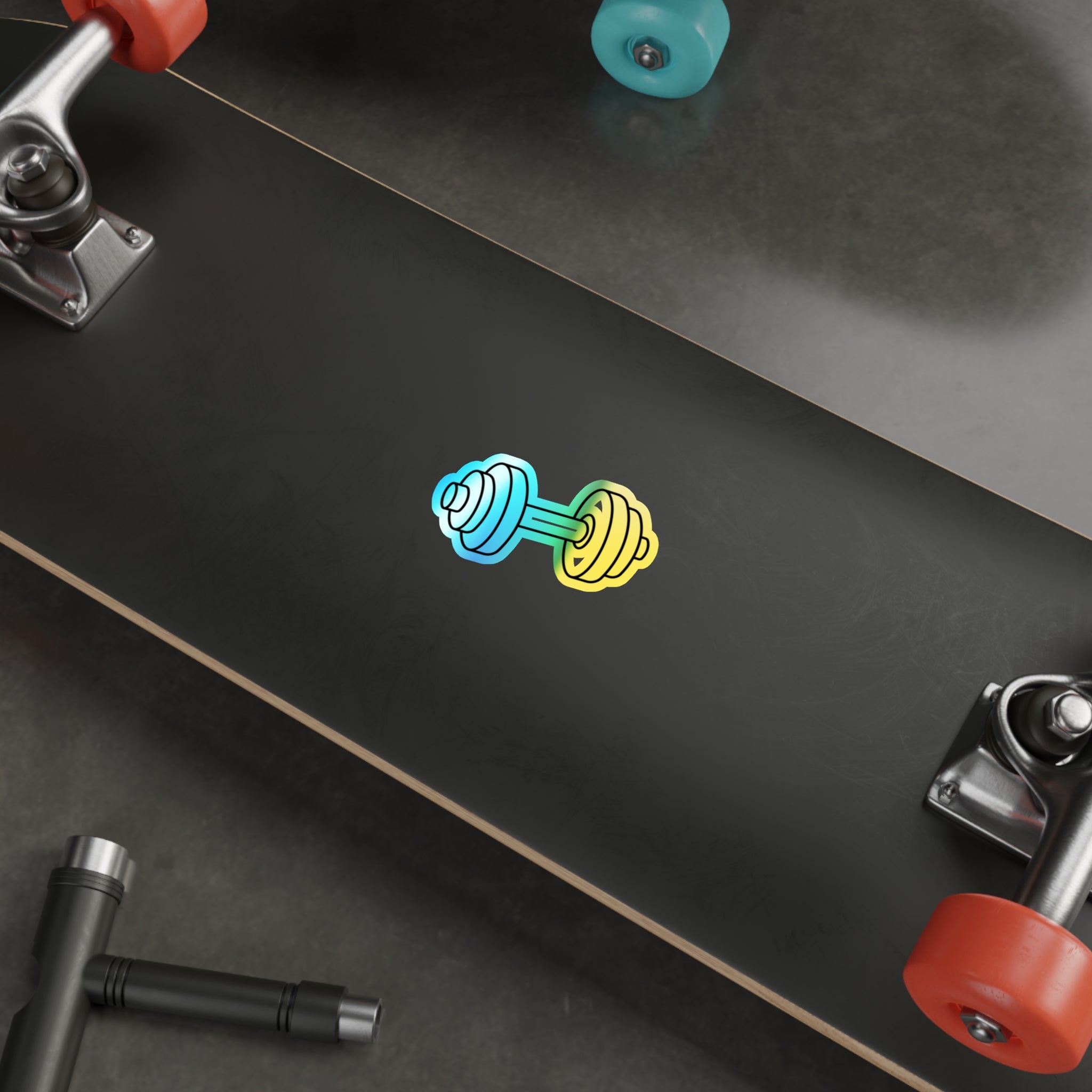 Holographic Dumbbell Die-Cut Fitness Sticker