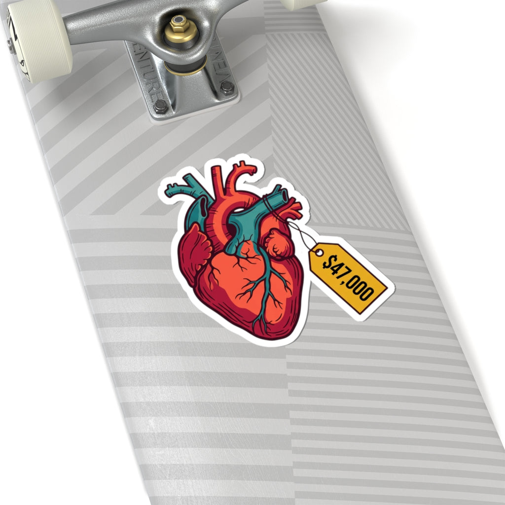 Heart with Price Tag Sticker | political satire, absurdist America, dark humor