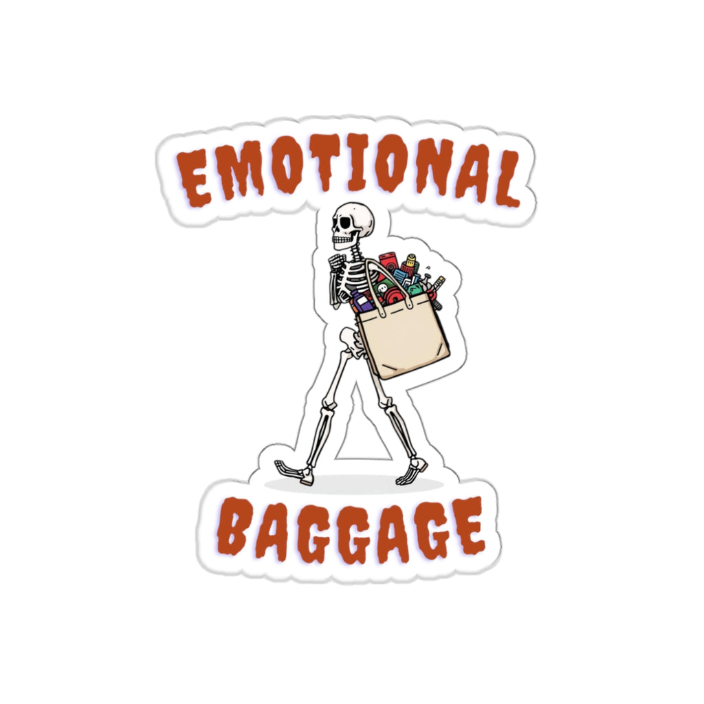 Emotional Baggage | Funny Skeleton Sticker