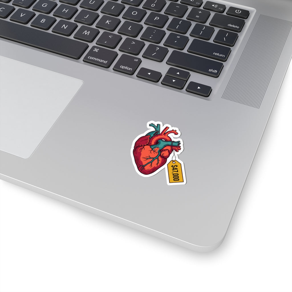 Heart with Price Tag Sticker | political satire, absurdist America, dark humor