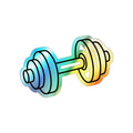 Holographic Dumbbell Die-Cut Fitness Sticker