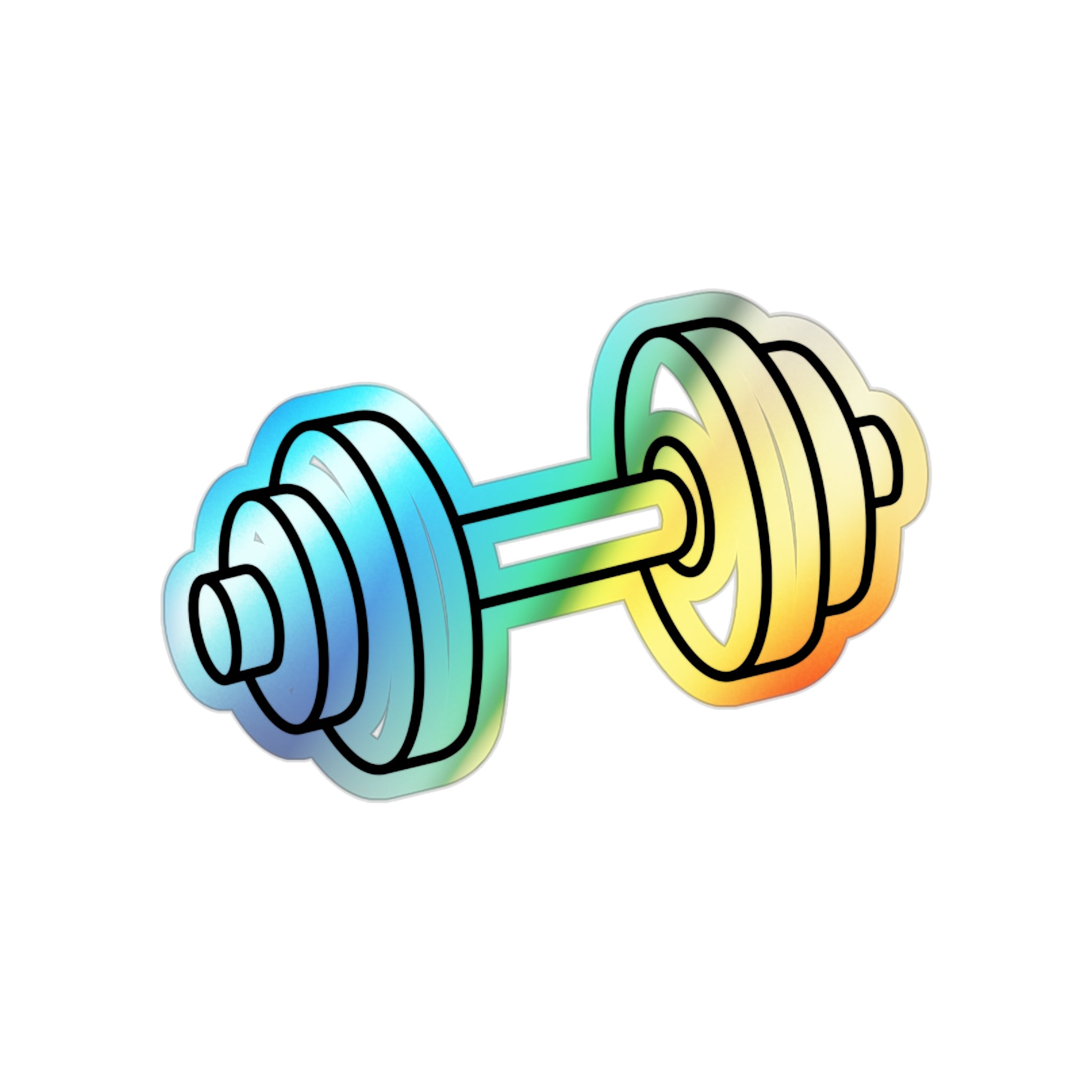Holographic Dumbbell Die-Cut Fitness Sticker