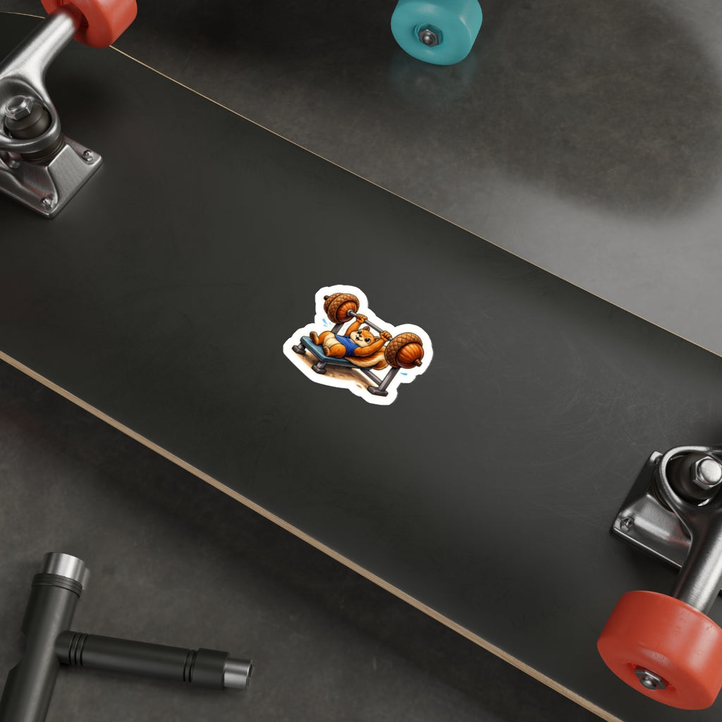 Squirrel Lifting Acorns | Funny Gym Sticker